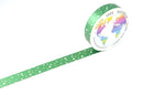 Foil White Spots on Green (Thin 10mm) Washi Tape Australia