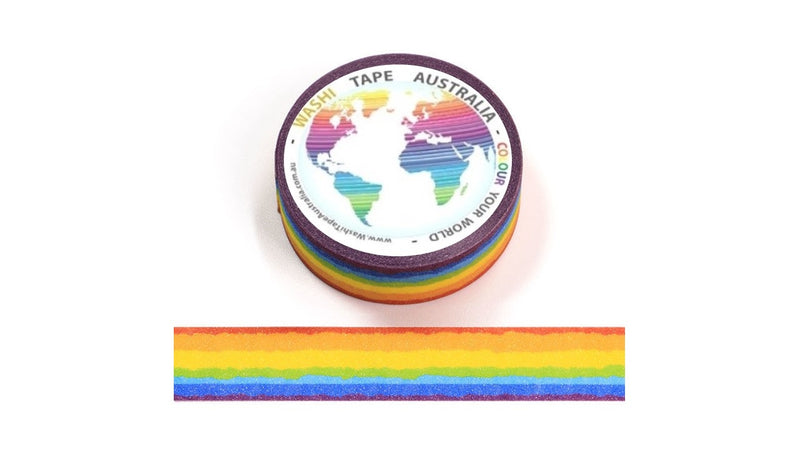 Laminated Rainbow Glitter Washi Tape