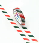 Red White Black Stripes (Thin 10mm) Washi Tape