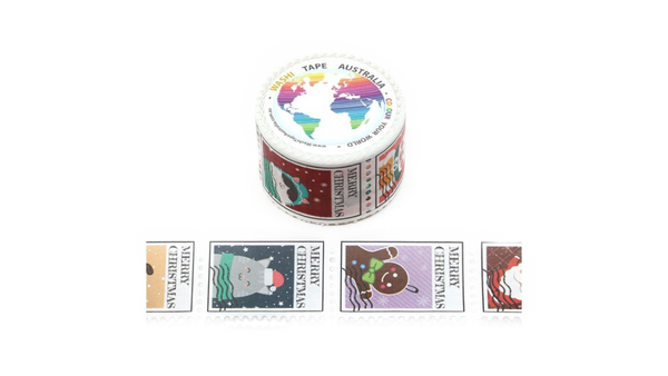 Perforated Christmas Stamps (Wide 25mm) Washi Tape