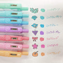 Push Clip Gel Pen - 8 Milk Colour Set 0.5 mm