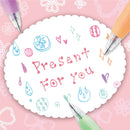 Push Clip Gel Pen - 8 Milk Colour Set 0.5 mm