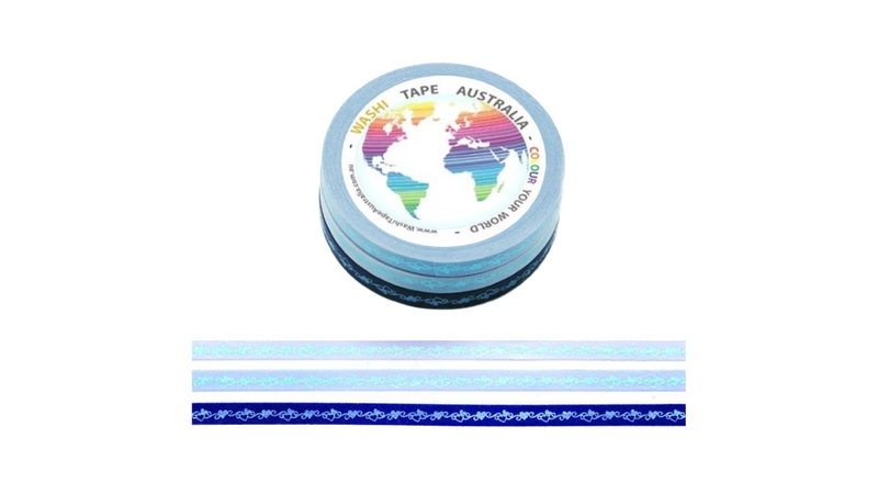 Hearts Blue Set (Thin 5mm Triple Pack) Washi Tape