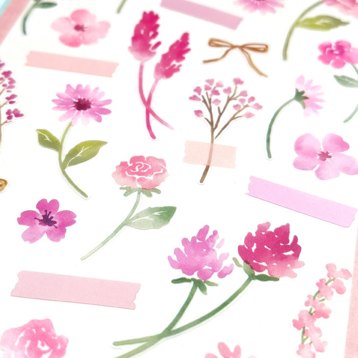 Pink Flowers - Botanical Colours Series Stickers