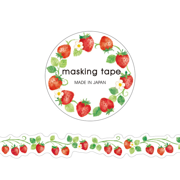 Strawberries - Die Cut Washi Tape (wide 18mm)