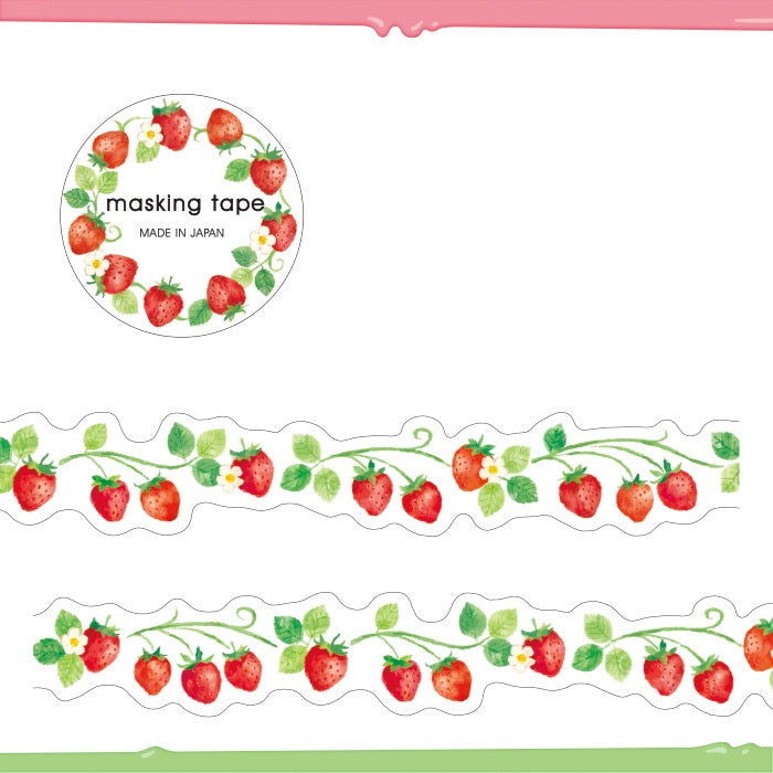 Strawberries - Die Cut Washi Tape (wide 18mm)