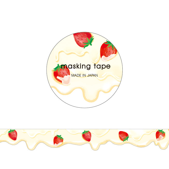 Strawberries and Cream - Die Cut Washi Tape (wide 18mm)
