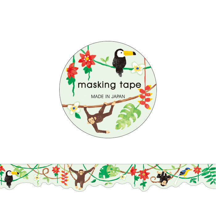 Jungle Life - Die Cut Washi Tape  (wide 18mm)