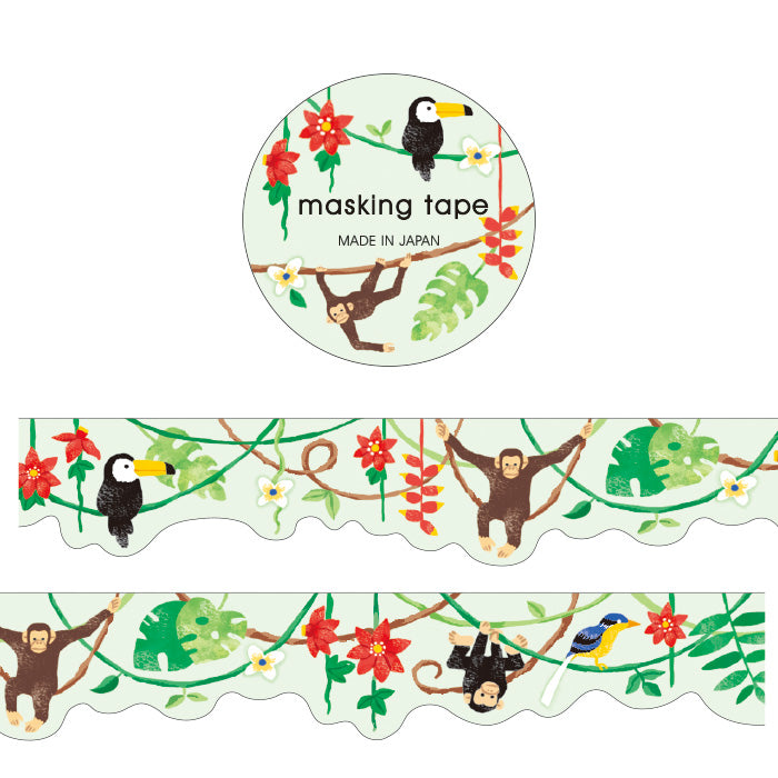 Jungle Life - Die Cut Washi Tape  (wide 18mm)