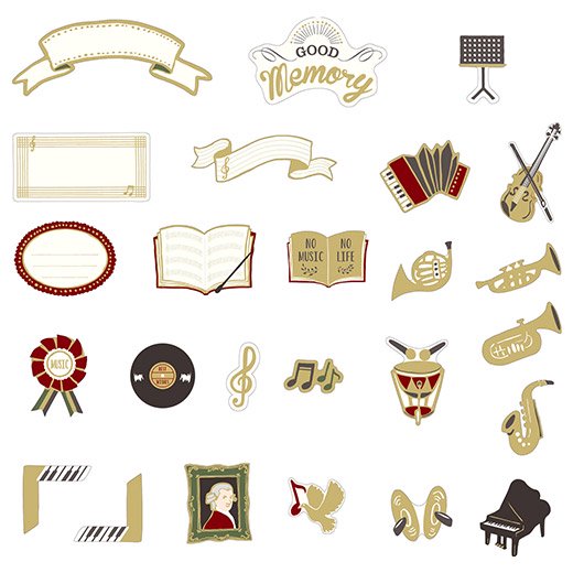 Music - Flaky Series Stickers