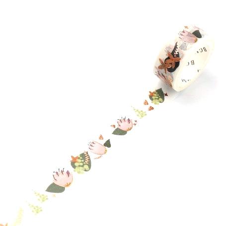 Pink Flowers - BGM Foil Washi Tape Australia