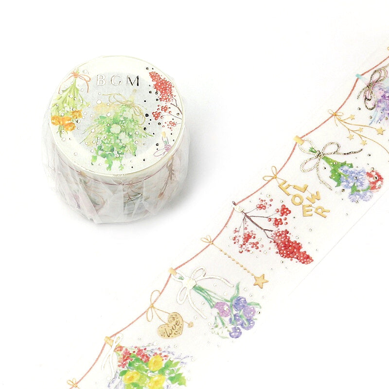 Dry Flowers Bunting - Foil Washi Tape (wide 30mm)