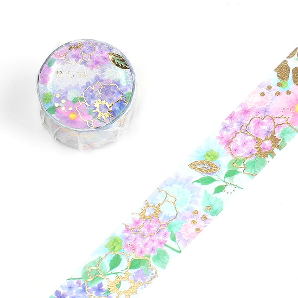 Hydrangeas - Foil Washi Tape (wide 20mm)