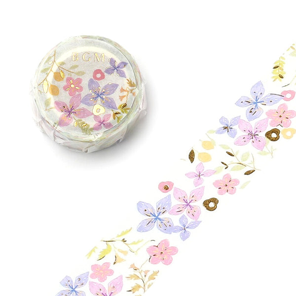 Pastel Flowers - Foil Washi Tape (wide 20mm)
