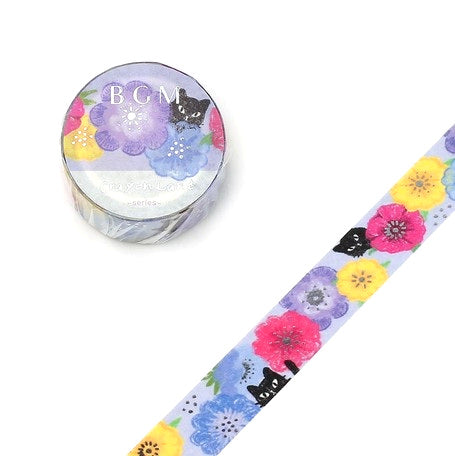 Garden Black Cat - Foil Washi Tape