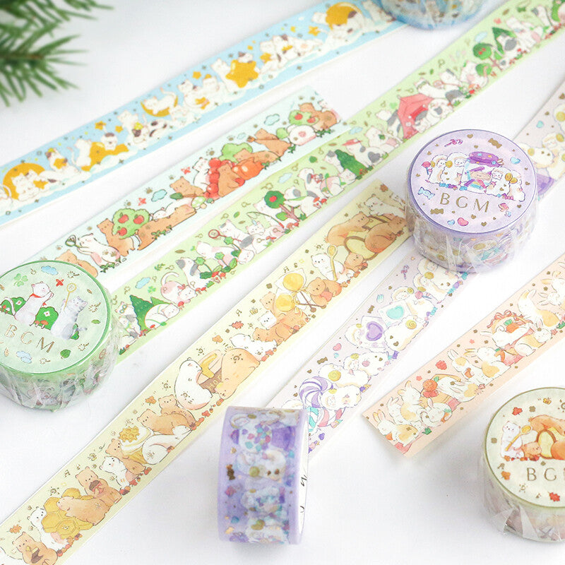 Cats Sleep Over Party- Foil Washi Tape (wide 20mm)
