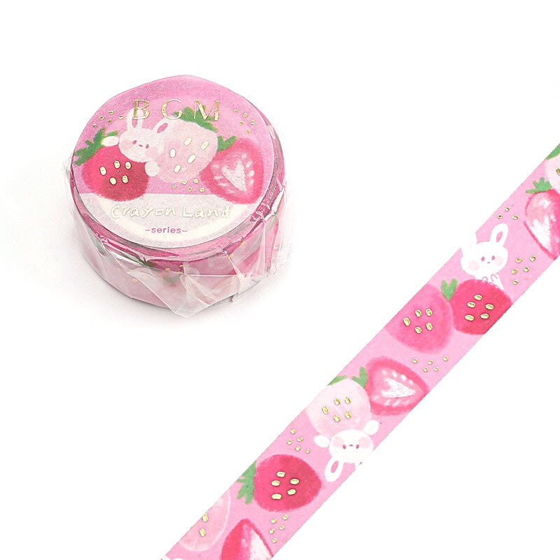 Rabbits Strawberry Treat - Foil Washi Tape