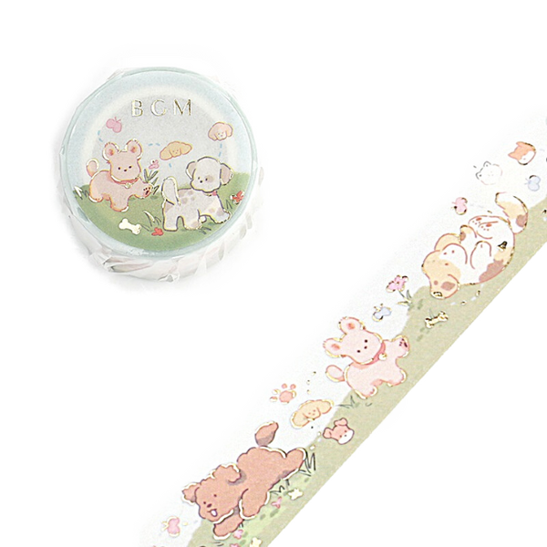 Puppy Fun - Foil Washi Tape (Wide 20mm)