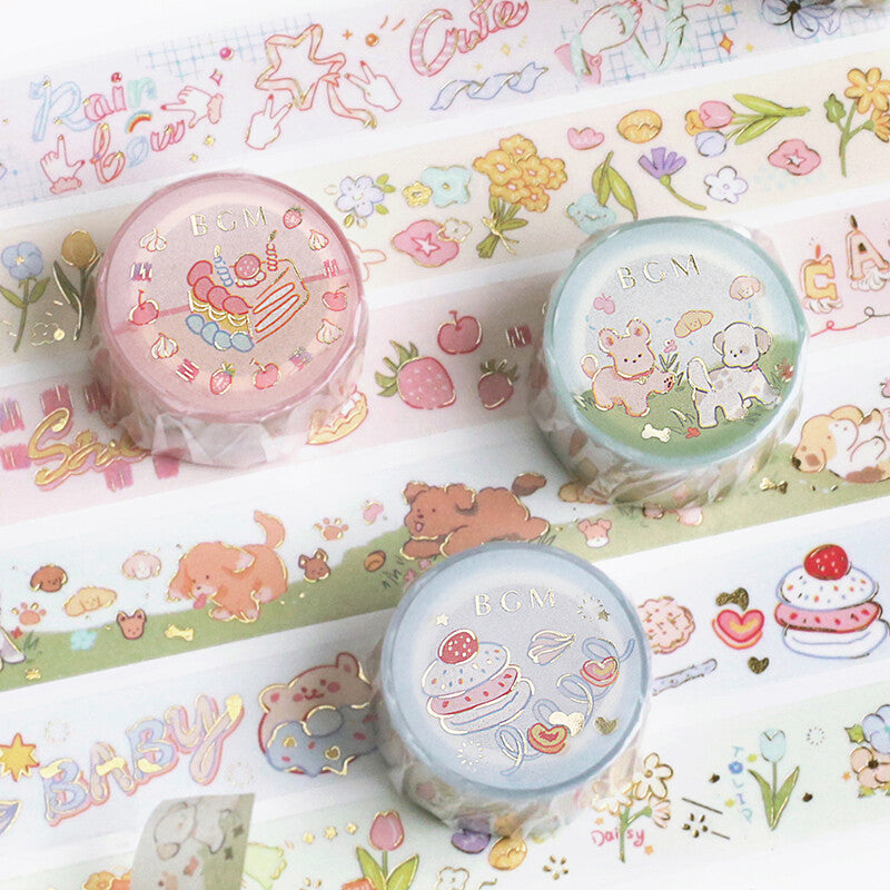 Puppy Fun - Foil Washi Tape (Wide 20mm)