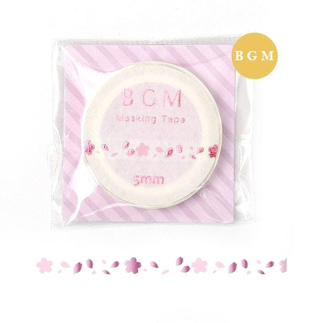 Pink Sakura - Foil (Thin 5mm) Washi Tape