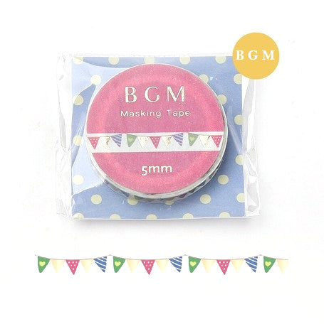Flags Bunting - Foil (Thin 5mm) Washi Tape