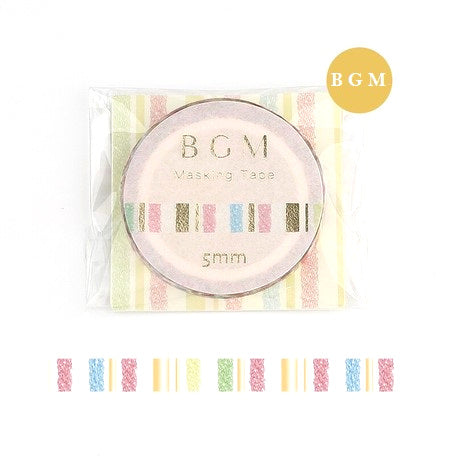 Crayon Stripes - Glitter (Thin 5mm) Washi Tape