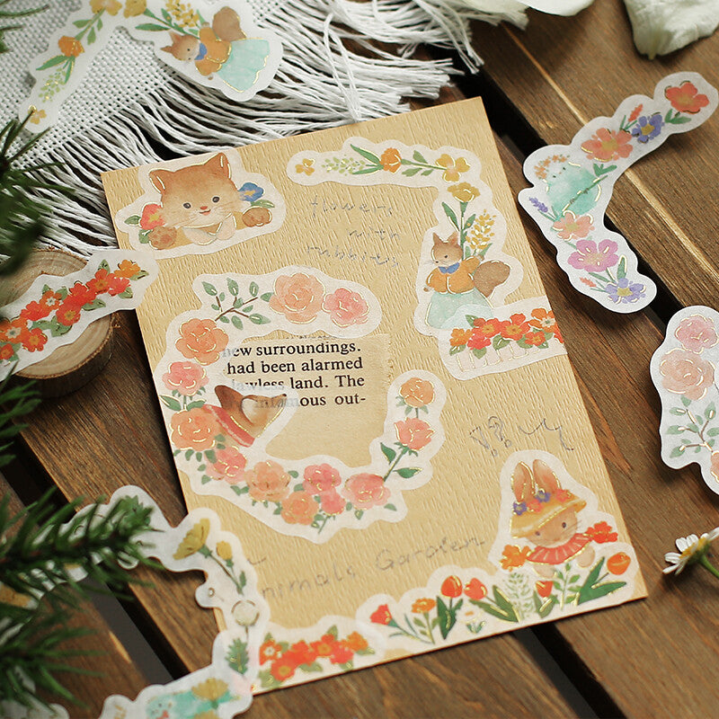 Animal Garden - Flake Sticker (Gold Foil Stamping)