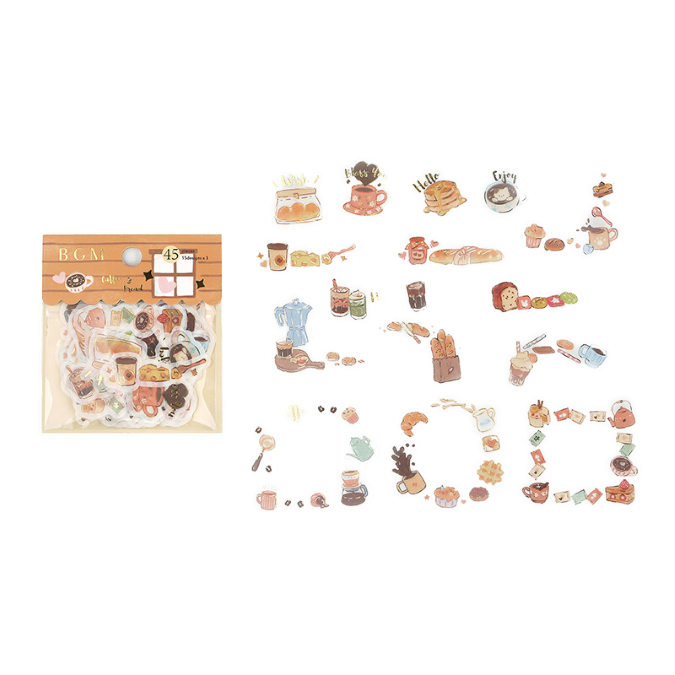 Sunny Cafe - Flake Sticker (Gold Foil Stamping)