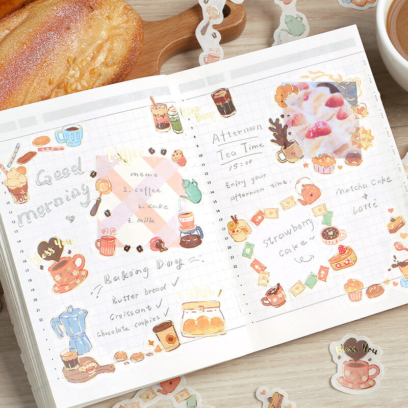Sunny Cafe - Flake Sticker (Gold Foil Stamping)