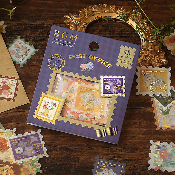 Flowers - Flake Sticker (Gold Foil Stamping)