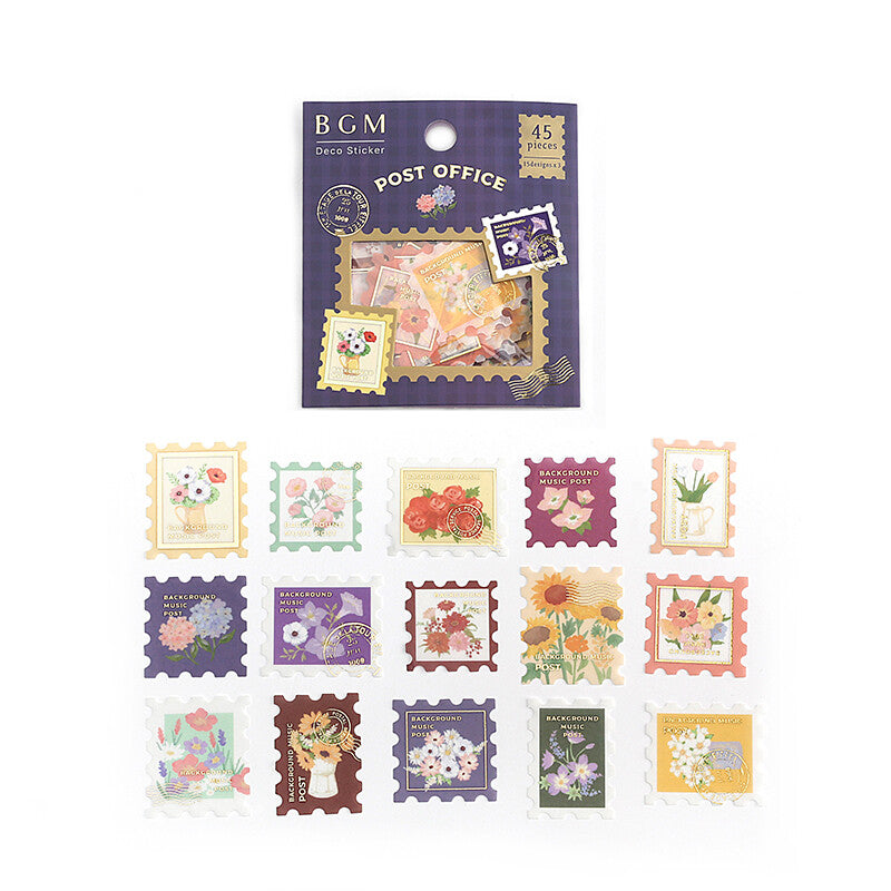 Flowers - Flake Sticker (Gold Foil Stamping)