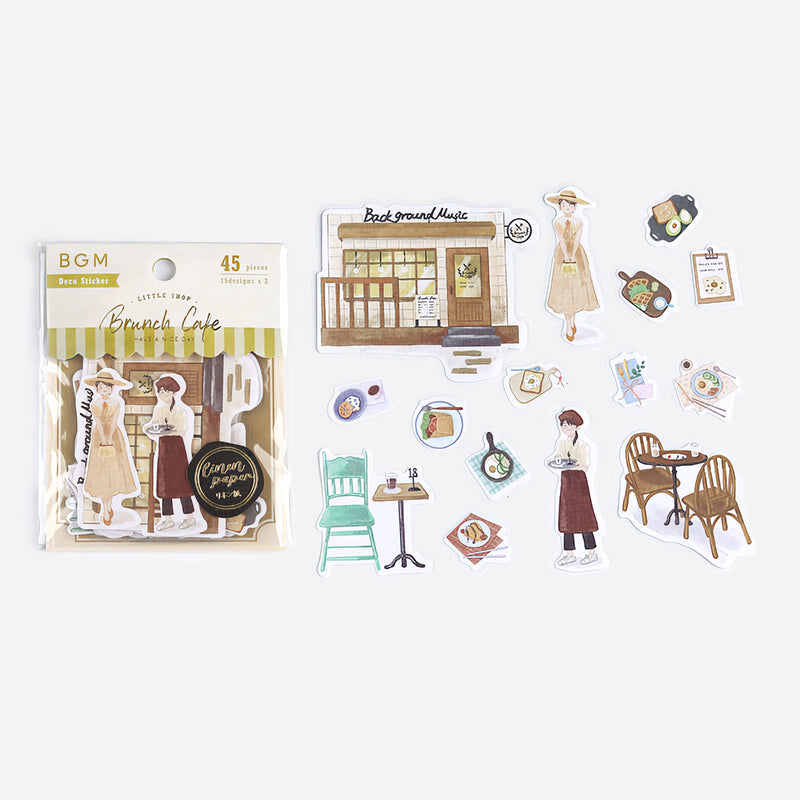 Brunch Café (Little Shop series) - Textured Linen Stickers