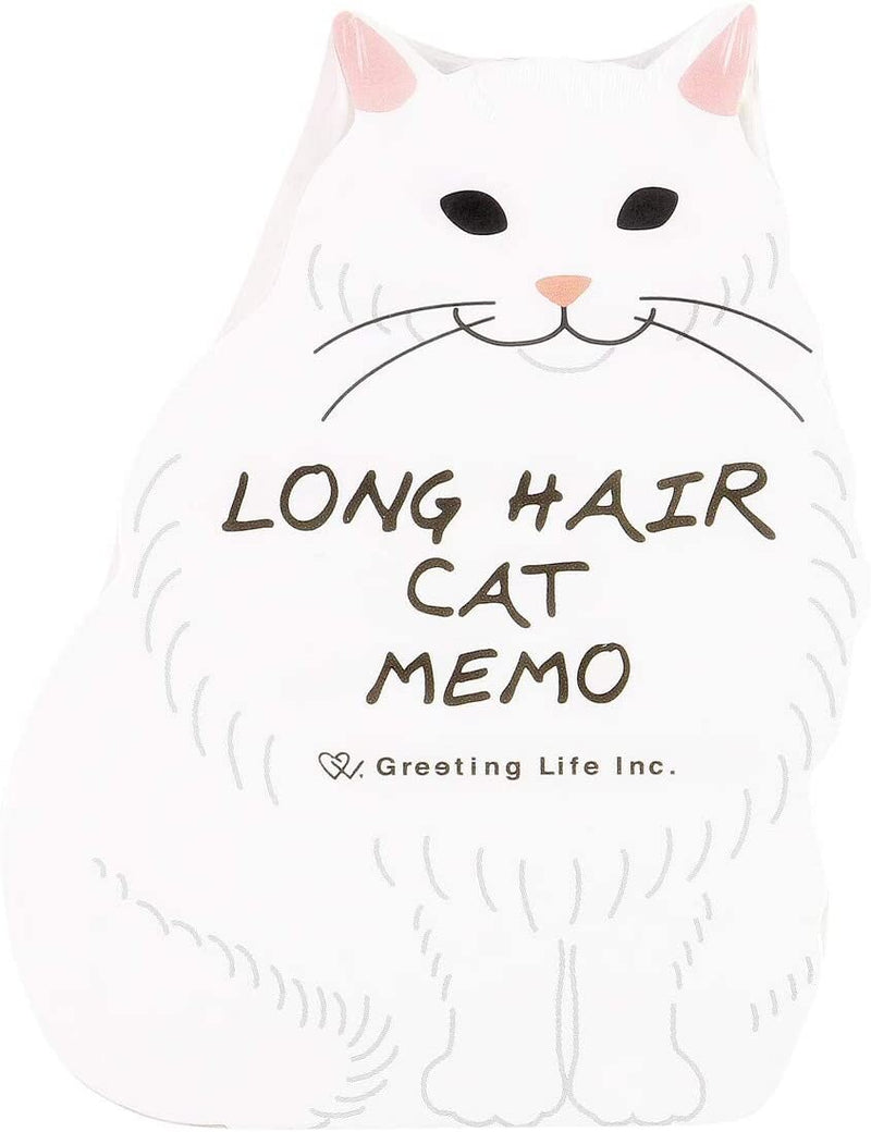 Long Hair Cat Die-cut Memo Pad