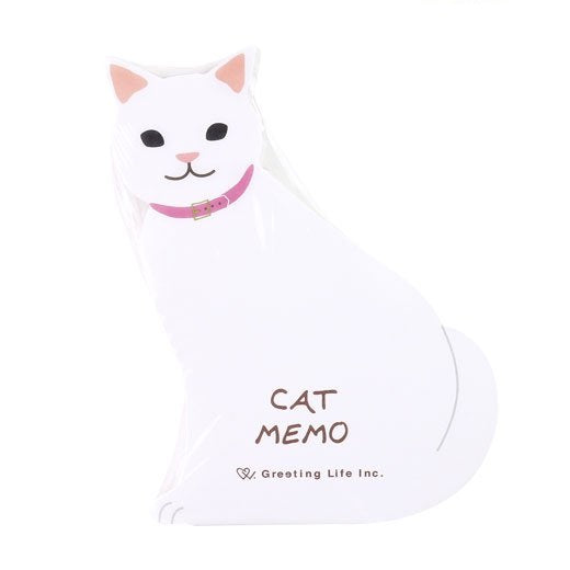 White Cat Die-cut Memo Pad