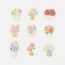 Flower Vase - Flake Sticker (Gold Foil Stamping)