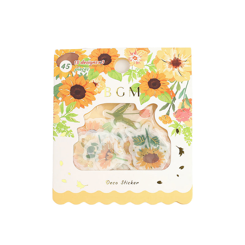 Yellow Garden - Flake Sticker (Gold Foil Stamping)