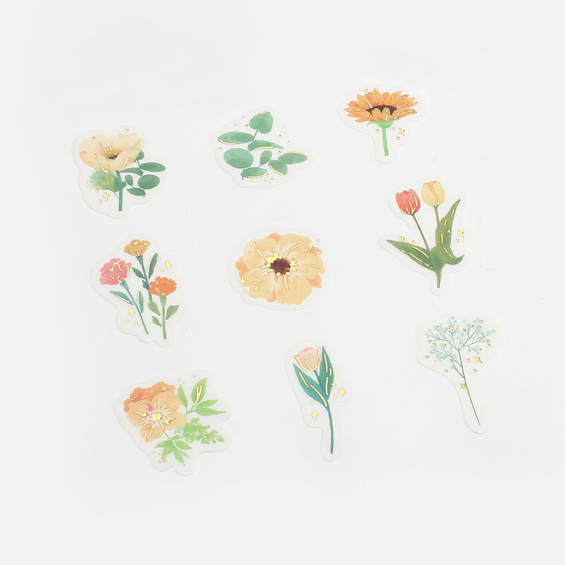 Yellow Garden - Flake Sticker (Gold Foil Stamping)
