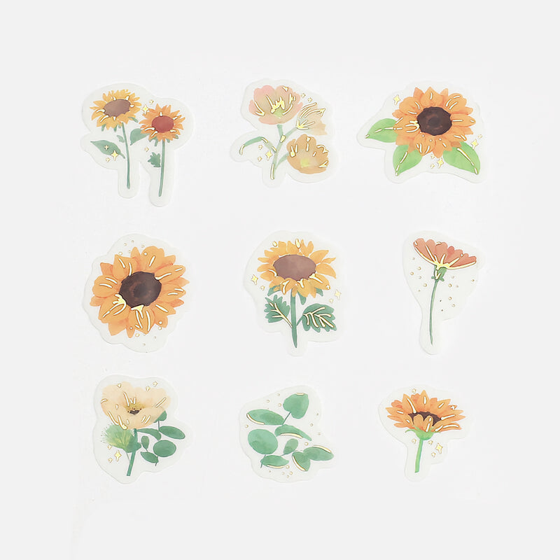Yellow Garden - Flake Sticker (Gold Foil Stamping)