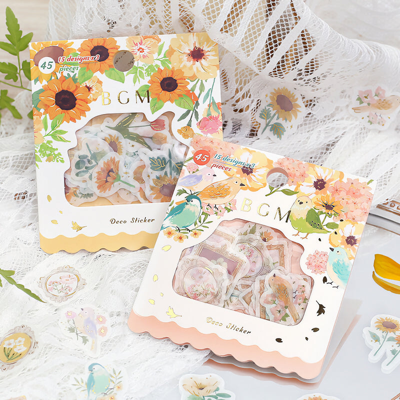 Yellow Garden - Flake Sticker (Gold Foil Stamping)