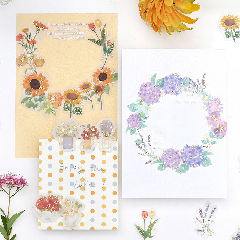 Yellow Garden - Flake Sticker (Gold Foil Stamping)