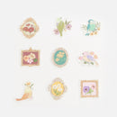 Flowers and Birds - Flake Sticker (Gold Foil Stamping)