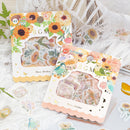 Flowers and Birds - Flake Sticker (Gold Foil Stamping)