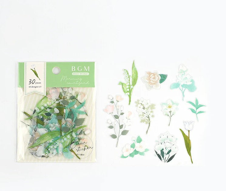White (Morning Courtyard Series) - Transparent Flake Stickers