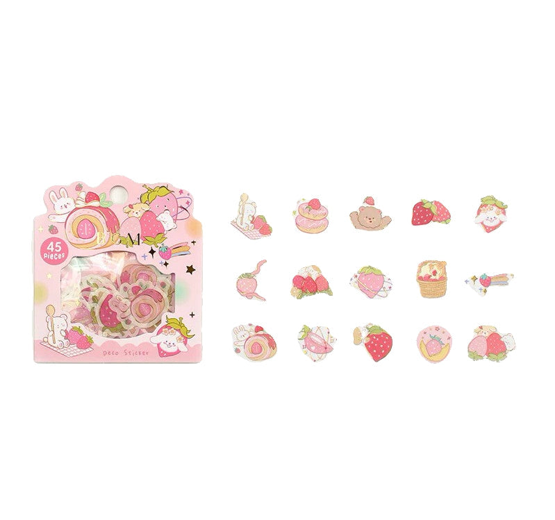Strawberry Treats - Flake Sticker (Gold Foil Stamping)