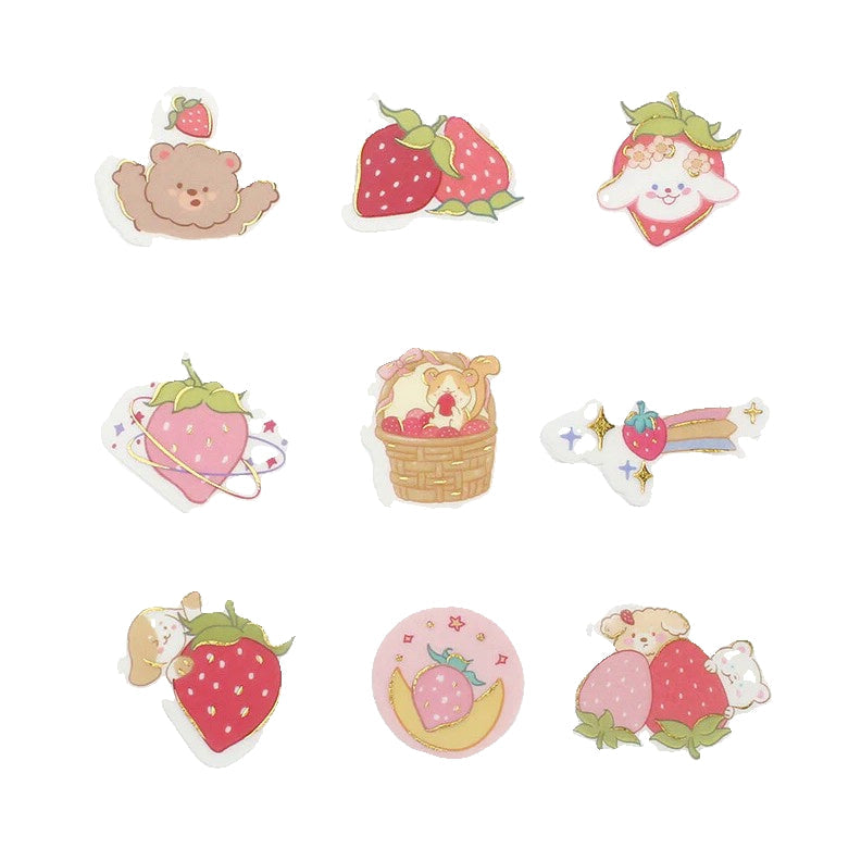 Strawberry Treats - Flake Sticker (Gold Foil Stamping)