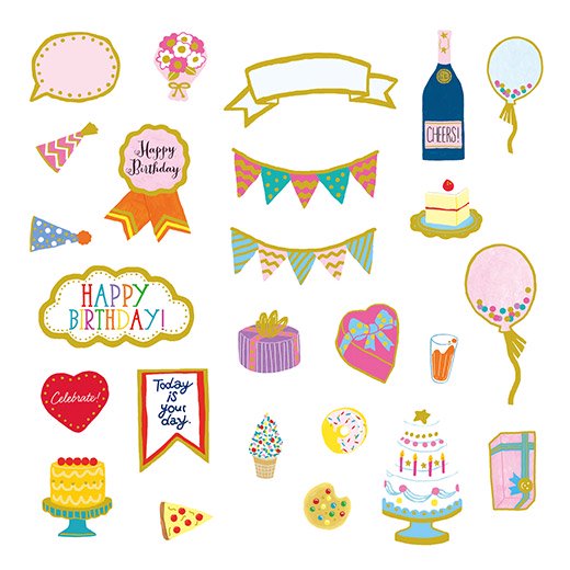 Happy Birthday - Flaky Series Stickers