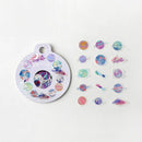 Planets Wreath - Flake Sticker (Gold Foil Stamping)