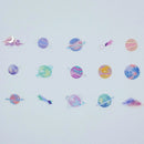 Planets Wreath - Flake Sticker (Gold Foil Stamping)