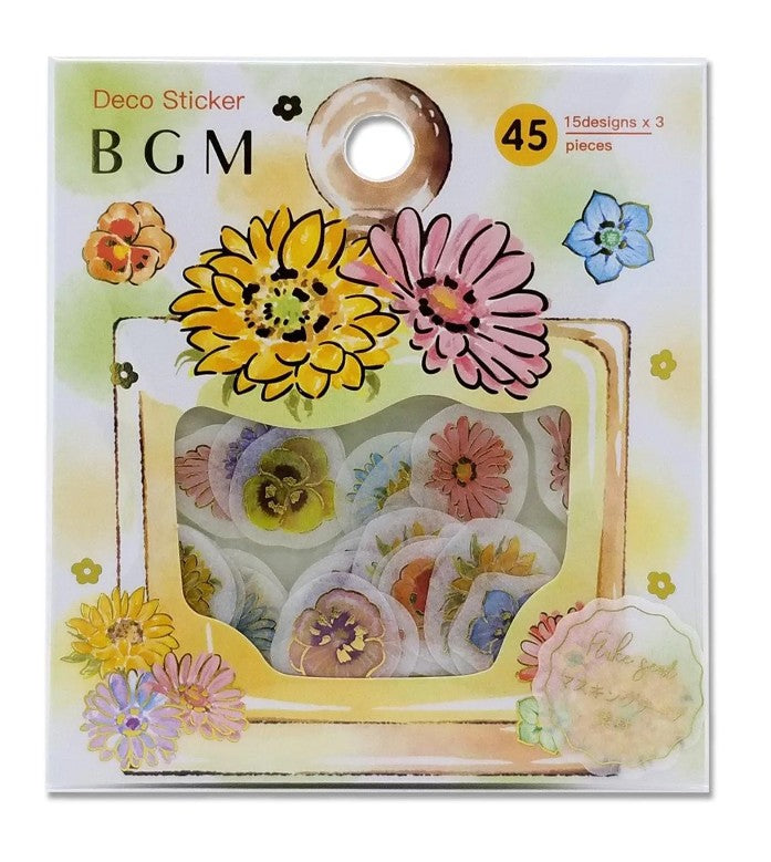 Flowers - Flake Sticker (Gold Foil Stamping)