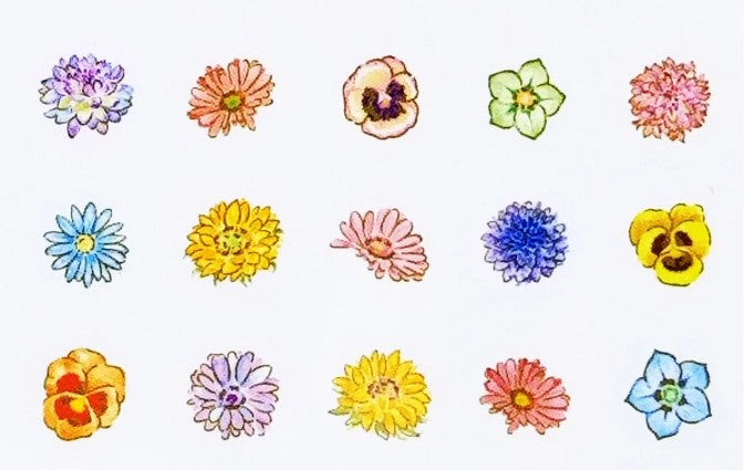 Flowers - Flake Sticker (Gold Foil Stamping)